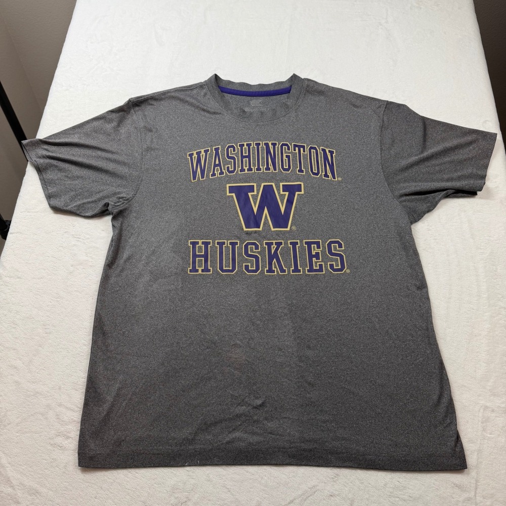 Colosseum Washington Huskies T-Shirt Mens Large‎ Gray Excellent NCAA Performance